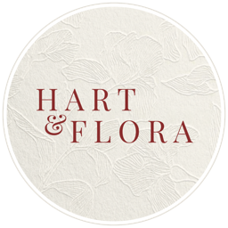 Hart & Flora circular badge